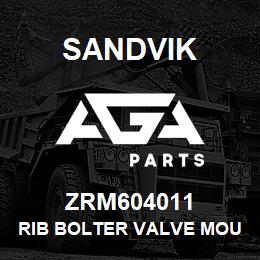 ZRM604011 Sandvik RIB BOLTER VALVE MOUNT, L/H | AGA Parts