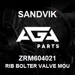 ZRM604021 Sandvik RIB BOLTER VALVE MOUNT, R/H | AGA Parts