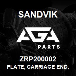 ZRP200002 Sandvik PLATE, CARRIAGE END, SS020B, 195X1 | AGA Parts