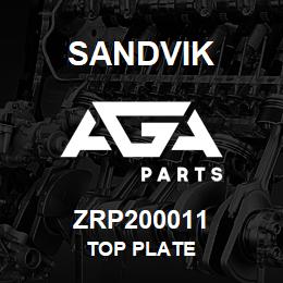 ZRP200011 Sandvik TOP PLATE | AGA Parts