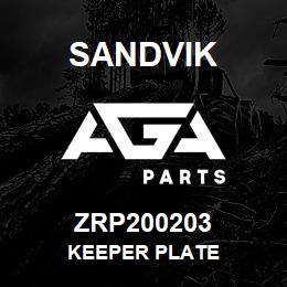 ZRP200203 Sandvik KEEPER PLATE | AGA Parts
