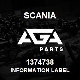 1374738 Scania INFORMATION LABEL | AGA Parts