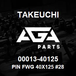 00013-40125 Takeuchi PIN FWG 40X125 #28 | AGA Parts