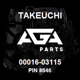 00016-03115 Takeuchi PIN #846 | AGA Parts