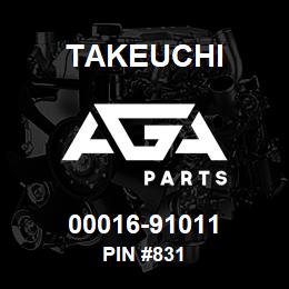 00016-91011 Takeuchi PIN #831 | AGA Parts