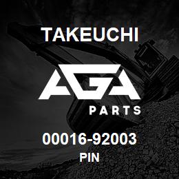 00016-92003 Takeuchi PIN | AGA Parts