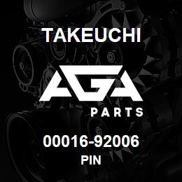 00016-92006 Takeuchi PIN | AGA Parts