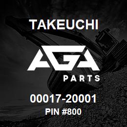 00017-20001 Takeuchi PIN #800 | AGA Parts