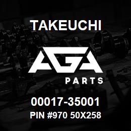 00017-35001 Takeuchi PIN #970 50X258 | AGA Parts