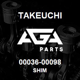 00036-00098 Takeuchi SHIM | AGA Parts