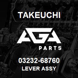 03232-68760 Takeuchi LEVER ASSY | AGA Parts