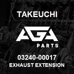 03240-00017 Takeuchi EXHAUST EXTENSION | AGA Parts