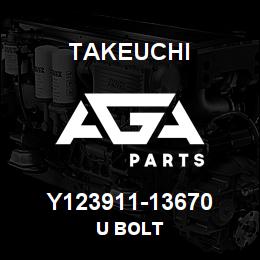 Y123911-13670 Takeuchi U BOLT | AGA Parts