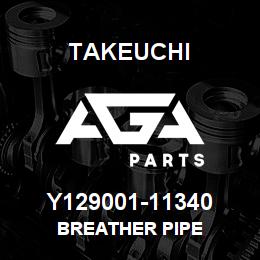 Y129001-11340 Takeuchi BREATHER PIPE | AGA Parts