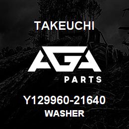 Y129960-21640 Takeuchi WASHER | AGA Parts