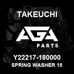 Y22217-180000 Takeuchi SPRING WASHER 18 | AGA Parts