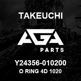 Y24356-010200 Takeuchi O RING 4D 1020 | AGA Parts