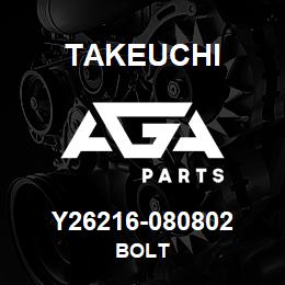 Y26216-080802 Takeuchi BOLT | AGA Parts