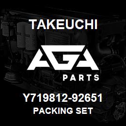 Y719812-92651 Takeuchi PACKING SET | AGA Parts