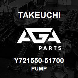 Y721550-51700 Takeuchi PUMP | AGA Parts