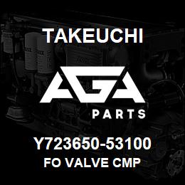 Y723650-53100 Takeuchi FO VALVE CMP | AGA Parts
