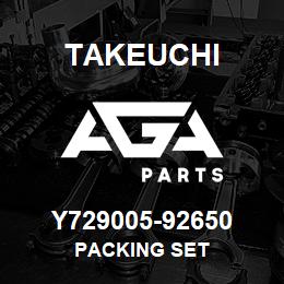 Y729005-92650 Takeuchi PACKING SET | AGA Parts