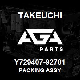 Y729407-92701 Takeuchi PACKING ASSY | AGA Parts