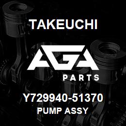 Y729940-51370 Takeuchi PUMP ASSY | AGA Parts
