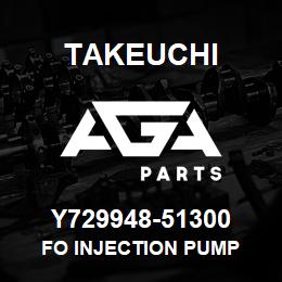 Y729948-51300 Takeuchi FO INJECTION PUMP | AGA Parts
