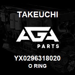 YX0296318020 Takeuchi O RING | AGA Parts