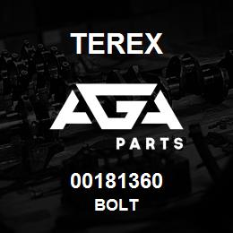 00181360 Terex BOLT | AGA Parts