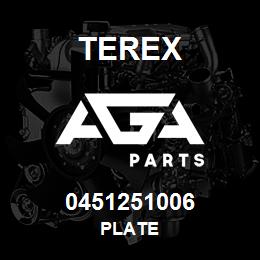 0451251006 Terex PLATE | AGA Parts