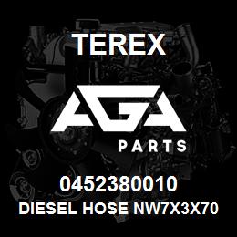 0452380010 Terex DIESEL HOSE NW7X3X700 | AGA Parts