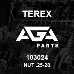 103024 Terex NUT .25-28 | AGA Parts