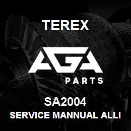 SA2004 Terex SERVICE MANNUAL ALLISON TRANS | AGA Parts