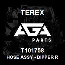 T101758 Terex HOSE ASSY - DIPPER ROD END H.B. | AGA Parts