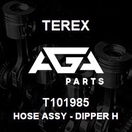 T101985 Terex HOSE ASSY - DIPPER HB PILOT LINE - SS SWING | AGA Parts