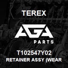 T102547Y02 Terex RETAINER ASSY (WEAR PAD) (YELLOW) | AGA Parts