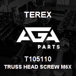 T105110 Terex TRUSS HEAD SCREW M6X20 | AGA Parts
