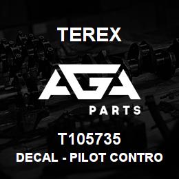 T105735 Terex DECAL - PILOT CONTROLS RAISE / LOWER | AGA Parts