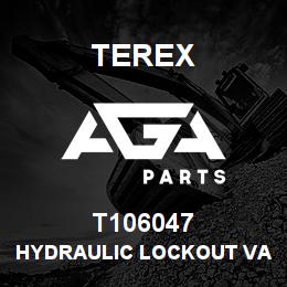 T106047 Terex HYDRAULIC LOCKOUT VALVE - CENTRE MOUNT STABILISER LEG. | AGA Parts