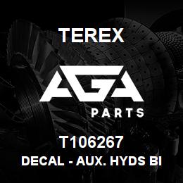 T106267 Terex DECAL - AUX. HYDS BIDIRECTIONAL | AGA Parts