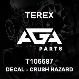 T106687 Terex DECAL - CRUSH HAZARD - EXCAVATOR ARM - ISO | AGA Parts