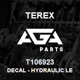 T106923 Terex DECAL - HYDRAULIC LEAKS HAZARD - ISO | AGA Parts