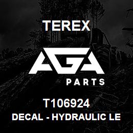 T106924 Terex DECAL - HYDRAULIC LEAKS HAZARD - ANSI | AGA Parts