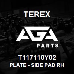 T117110Y02 Terex PLATE - SIDE PAD RH (YELLOW) | AGA Parts
