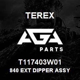 T117403W01 Terex 840 EXT DIPPER ASSY (MK2) WHITE | AGA Parts