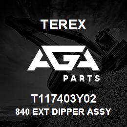 T117403Y02 Terex 840 EXT DIPPER ASSY (MK2) YELLOW | AGA Parts