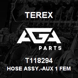T118294 Terex HOSE ASSY.-AUX 1 FEMALE-B.PLATE TO VALVE | AGA Parts