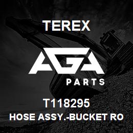 T118295 Terex HOSE ASSY.-BUCKET ROD END-B.PLATE TO VALVE | AGA Parts